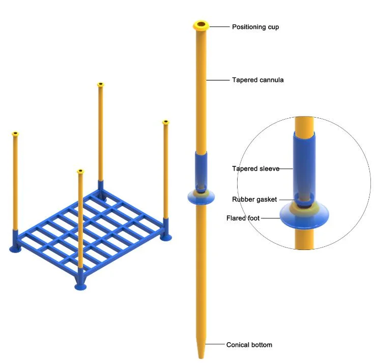 Demountable Storage Rack Stackable Steel Stillage Steel Pipe Metal Post Pallet