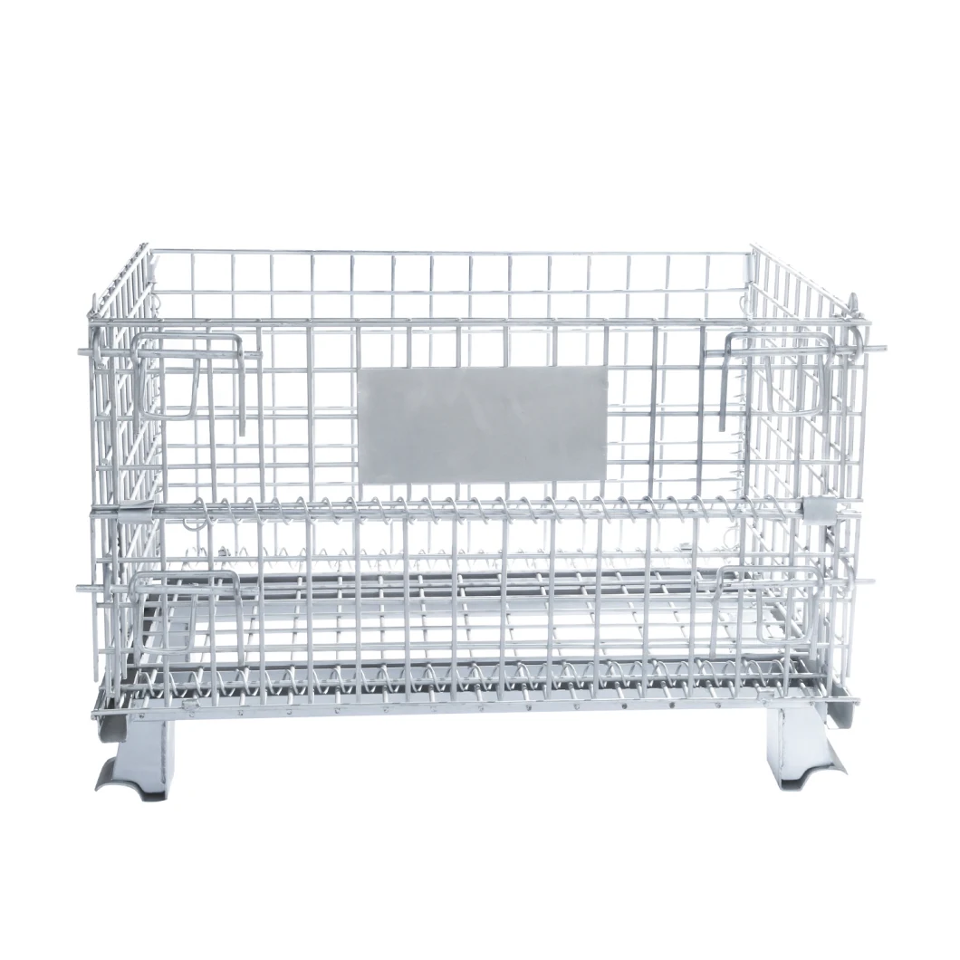 Wire Mesh Container Foldable Collapsible Steel Metal Wire Mesh Storage Cage Pallet Containers