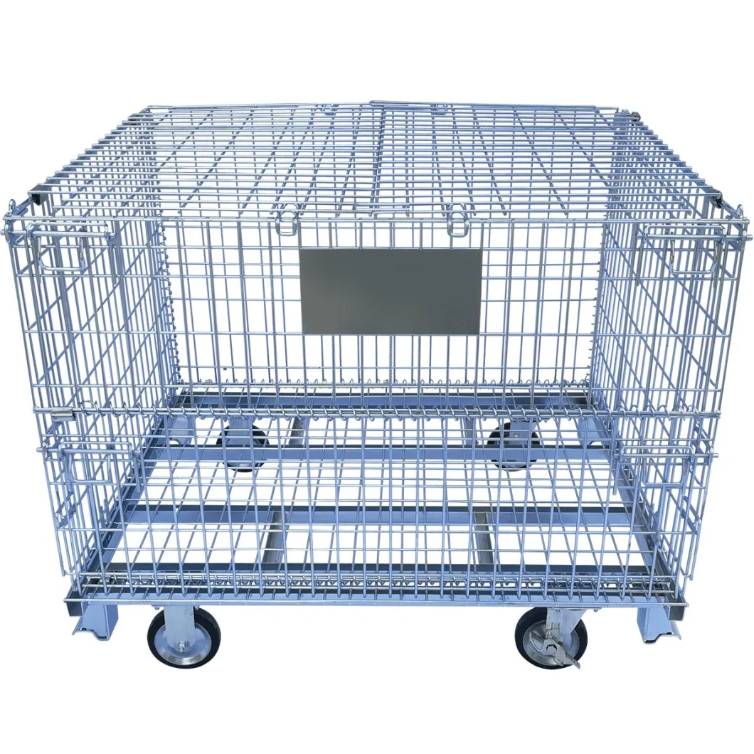 Collapsible Zinc Plated Galvanized Wire Mesh Storage Cage/Wire Mesh Container