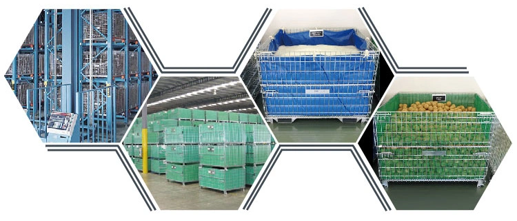 Folding and Rolling Storage Basket Locking Storage Cage Steel Mesh Cage